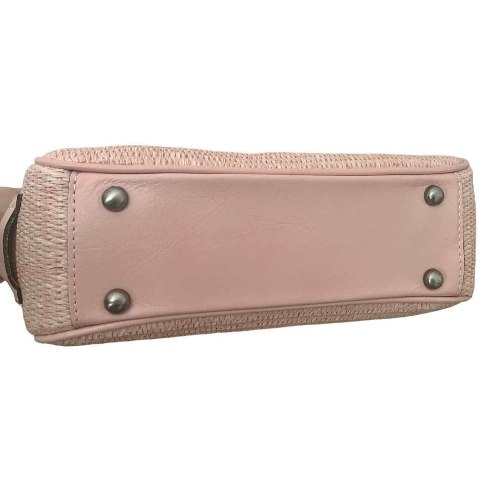 PATRICIA NASH BLUSH PINK GRACCHI WOODEN RAFFIA FRAME CLUTCH - Picture 5 of 5